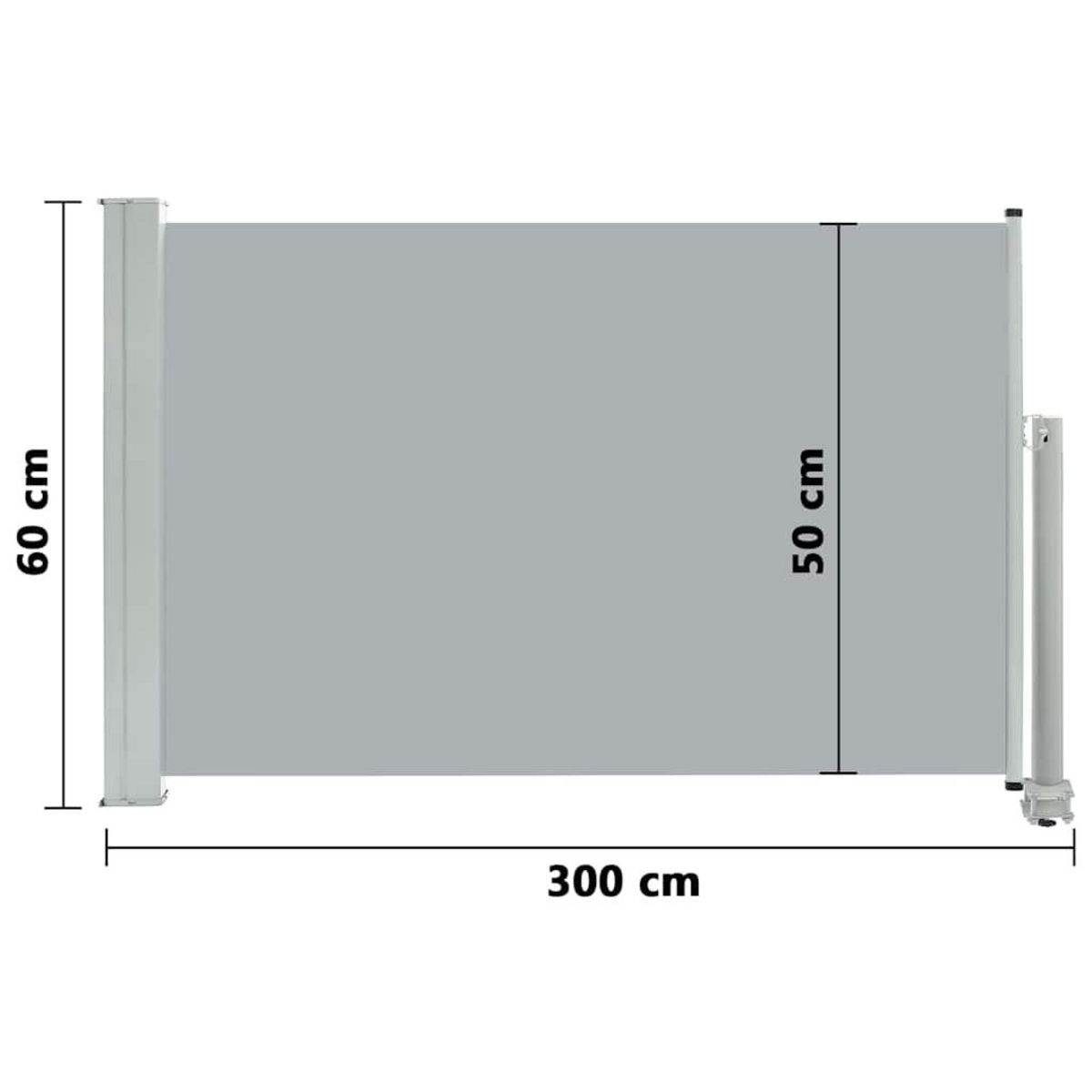 VIDAXL Auvent lateral retractable de patio 60x300 cm Gris