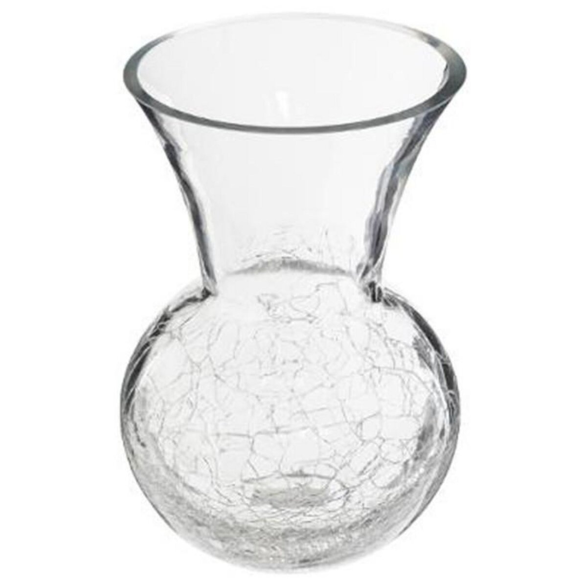 ATMOSPHERA Vase en Verre  Craquelé  22cm Transparent