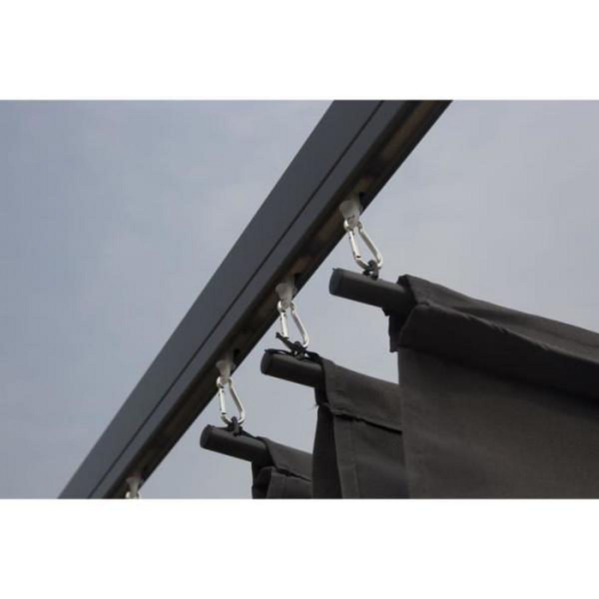 MARKET24 Pergola KIBA avec toit déroulant - Gris - 3 x 3 m