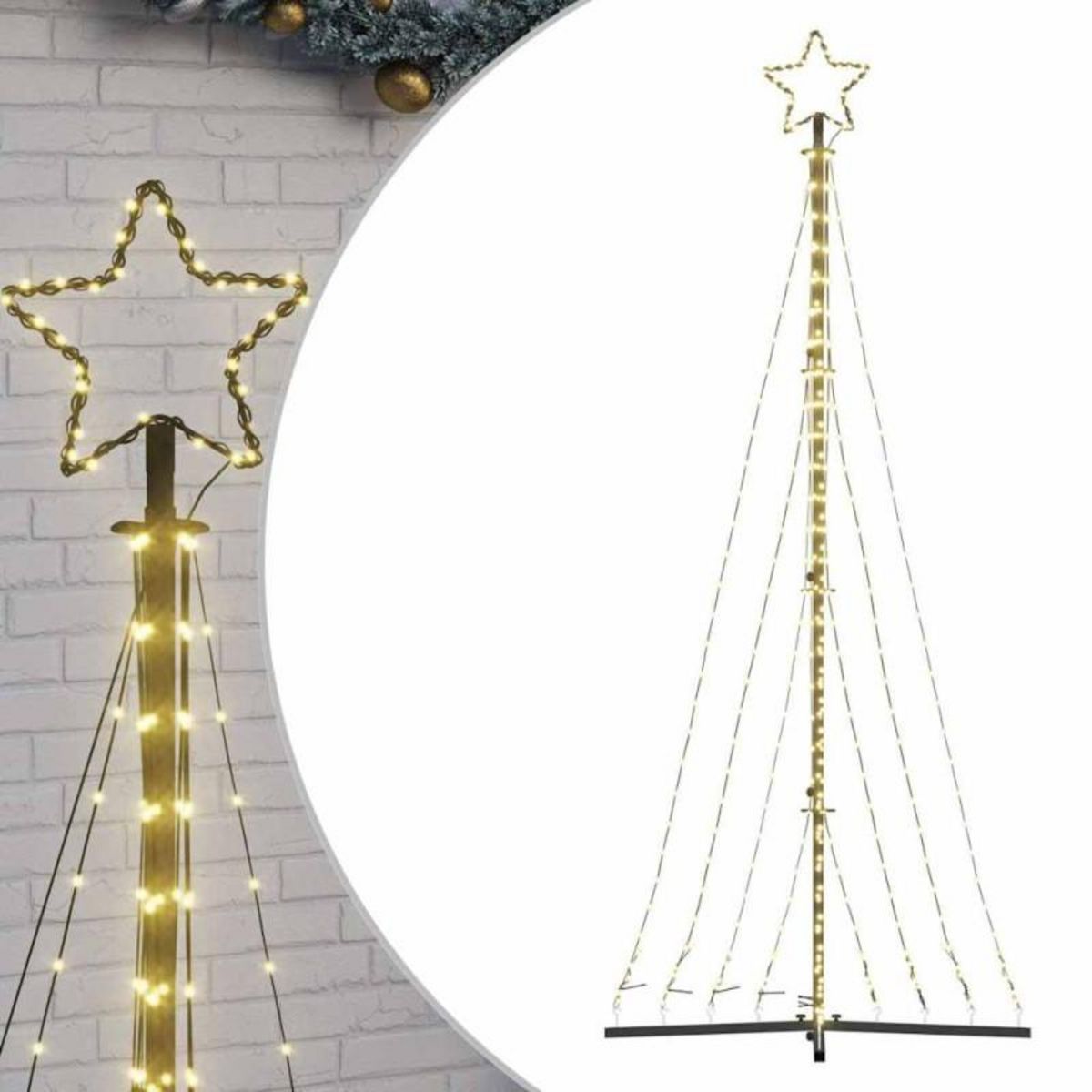 VIDAXL Guirlande de sapin de Noël 447 LED blanc chaud 249 cm