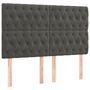 Voir la diapositive 4 : VIDAXL Tete de lit a LED Gris fonce 144x7x118/128 cm Velours