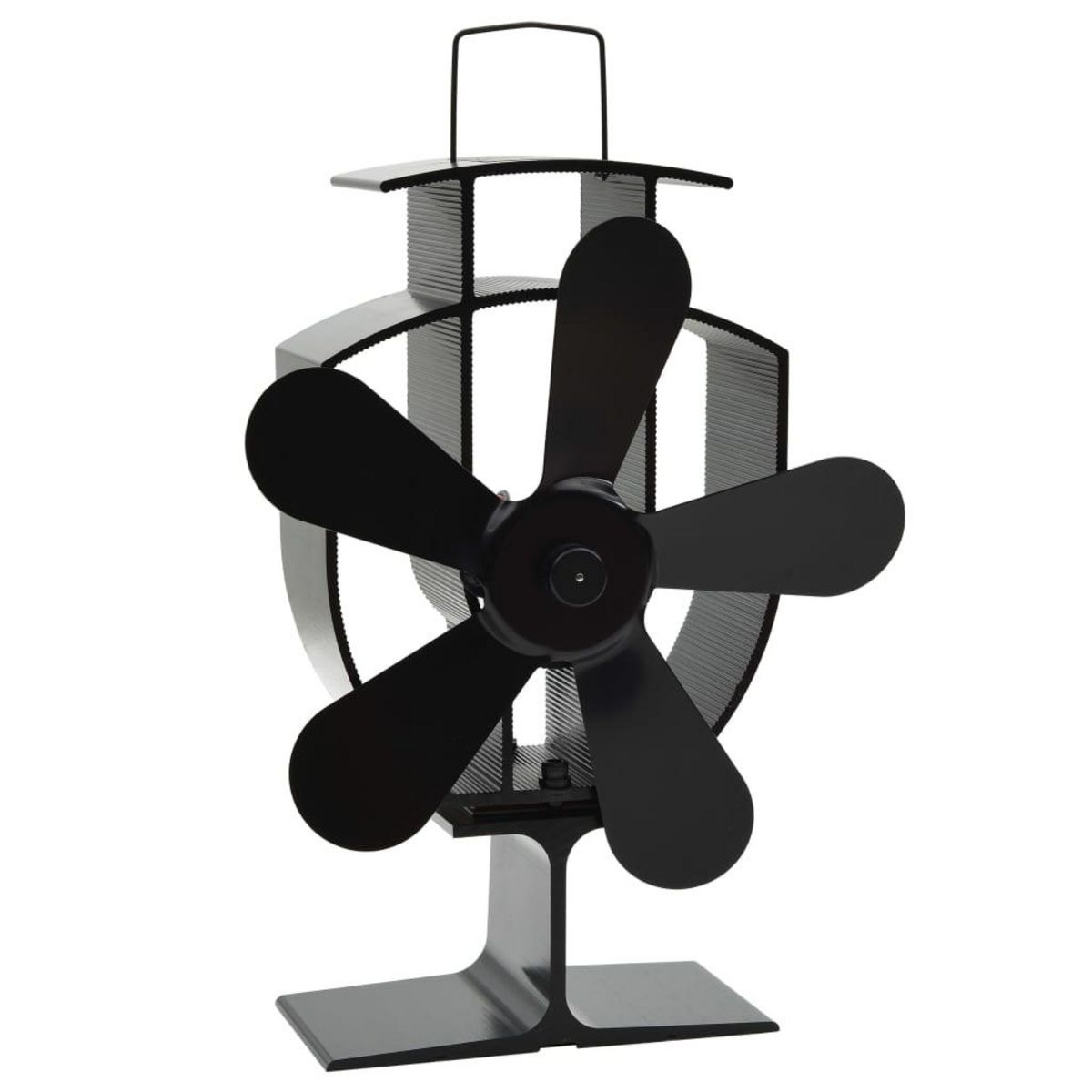 VIDAXL Ventilateur de poele alimente par chaleur 5 pales Noir