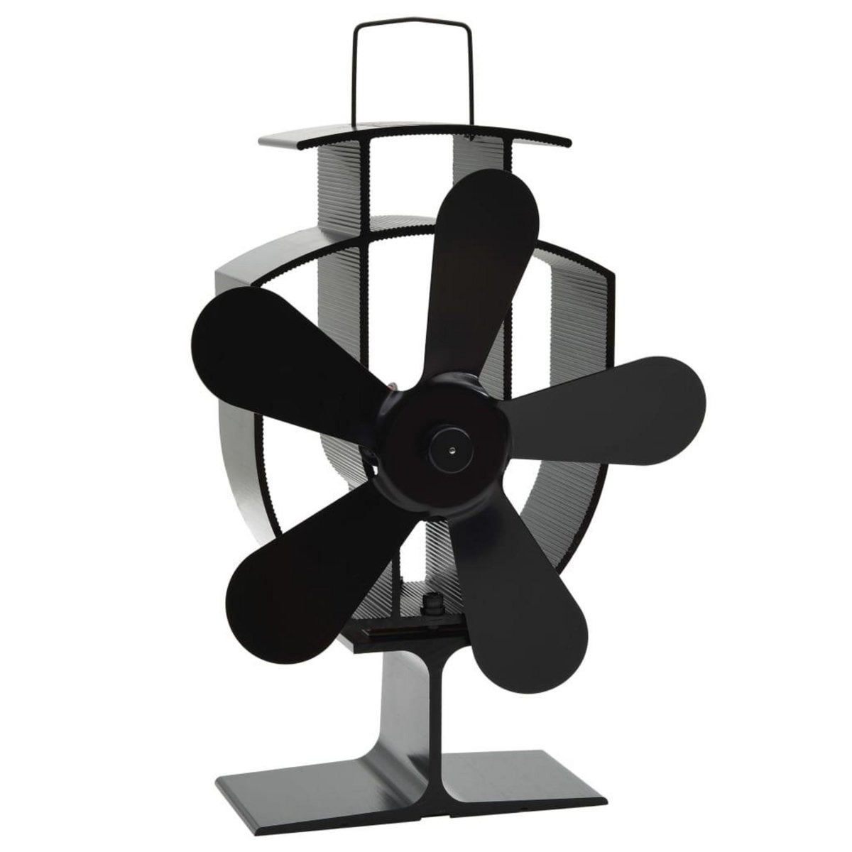 VIDAXL Ventilateur de poele alimente par chaleur 5 pales Noir