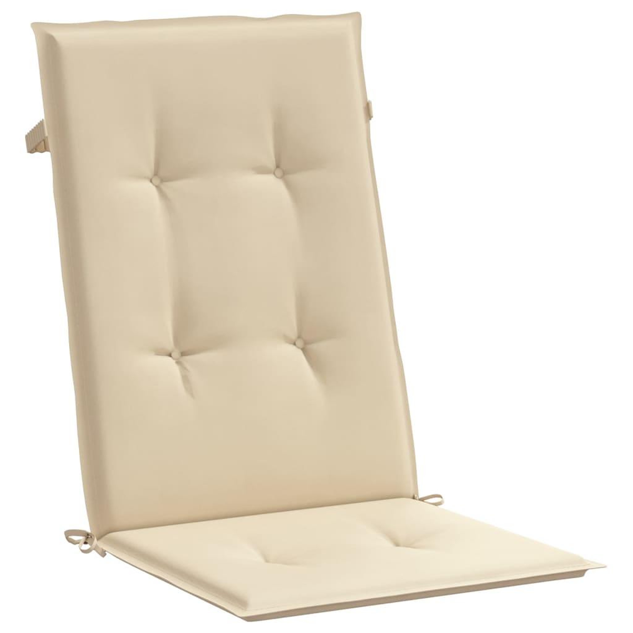 Voir la diapositive 5 : VIDAXL Coussins de chaise de jardin dossier haut lot de 4 beige tissu