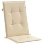 Voir la diapositive 5 : VIDAXL Coussins de chaise de jardin dossier haut lot de 4 beige tissu