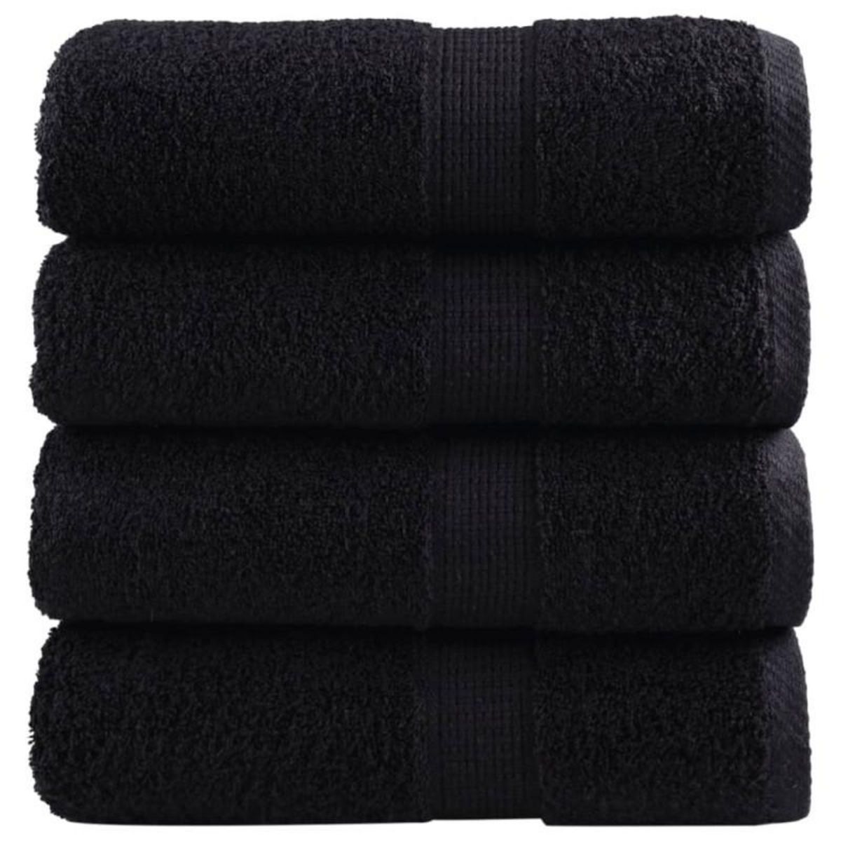 VIDAXL Serviettes d invité de qualité supérieure SOLUND 4 pcs noir