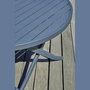 Voir la diapositive 3 : DCB GARDEN Table de jardin ronde pliante - 4/6 places - Aluminium - Gris Anthracite - MARIUS