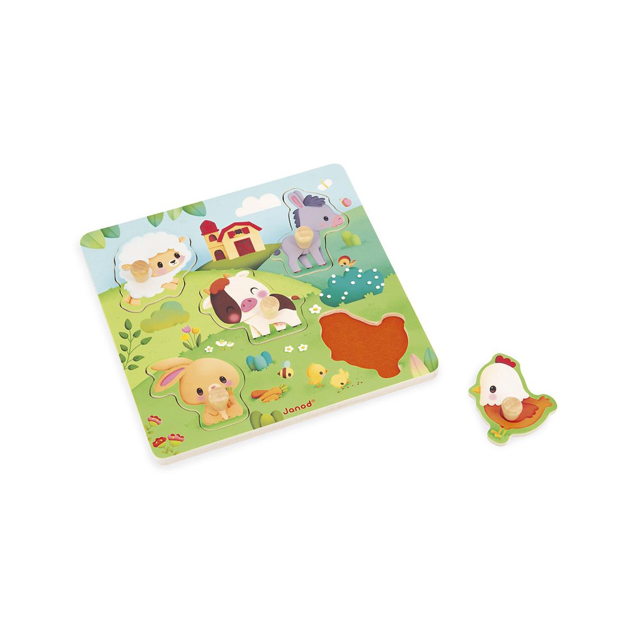 Voir la diapositive 2 : JANOD Puzzle tactile Ferme - 5 pcs