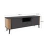 Voir la diapositive 5 : BEST MOBILIER Camberwell - meuble tv - gris et effet bois - 2 portes, 1 tiroir et 1 niche - 138 cm