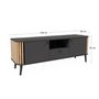 Voir la diapositive 5 : BEST MOBILIER Camberwell - meuble tv - gris et effet bois - 2 portes, 1 tiroir et 1 niche - 138 cm