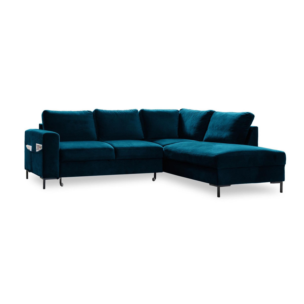 BEST MOBILIER Lilly - canapé d'angle droit - 5 places - convertible - en velours