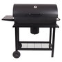 Voir la diapositive 2 : GARDENSTAR Barbecue charbon en demi - tonneau - 127x70x101cm