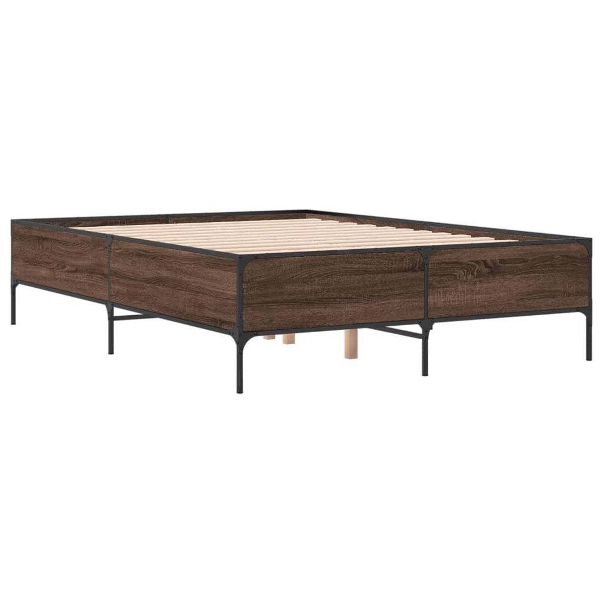VIDAXL Cadre de lit sans matelas chene marron 160x200 cm