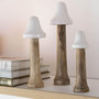 Voir la diapositive 2 : Paris Prix Lot de 3 Champignons  Fins  30cm Naturel & Blanc