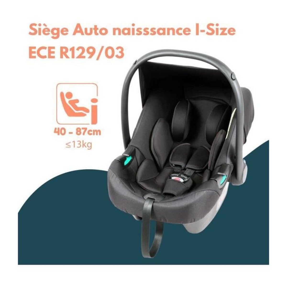 BAMBISOL Poussette double jumeaux - BAMBISOL - Combiné Poussette Double + Siege Auto I-size - 4 roues - Noir