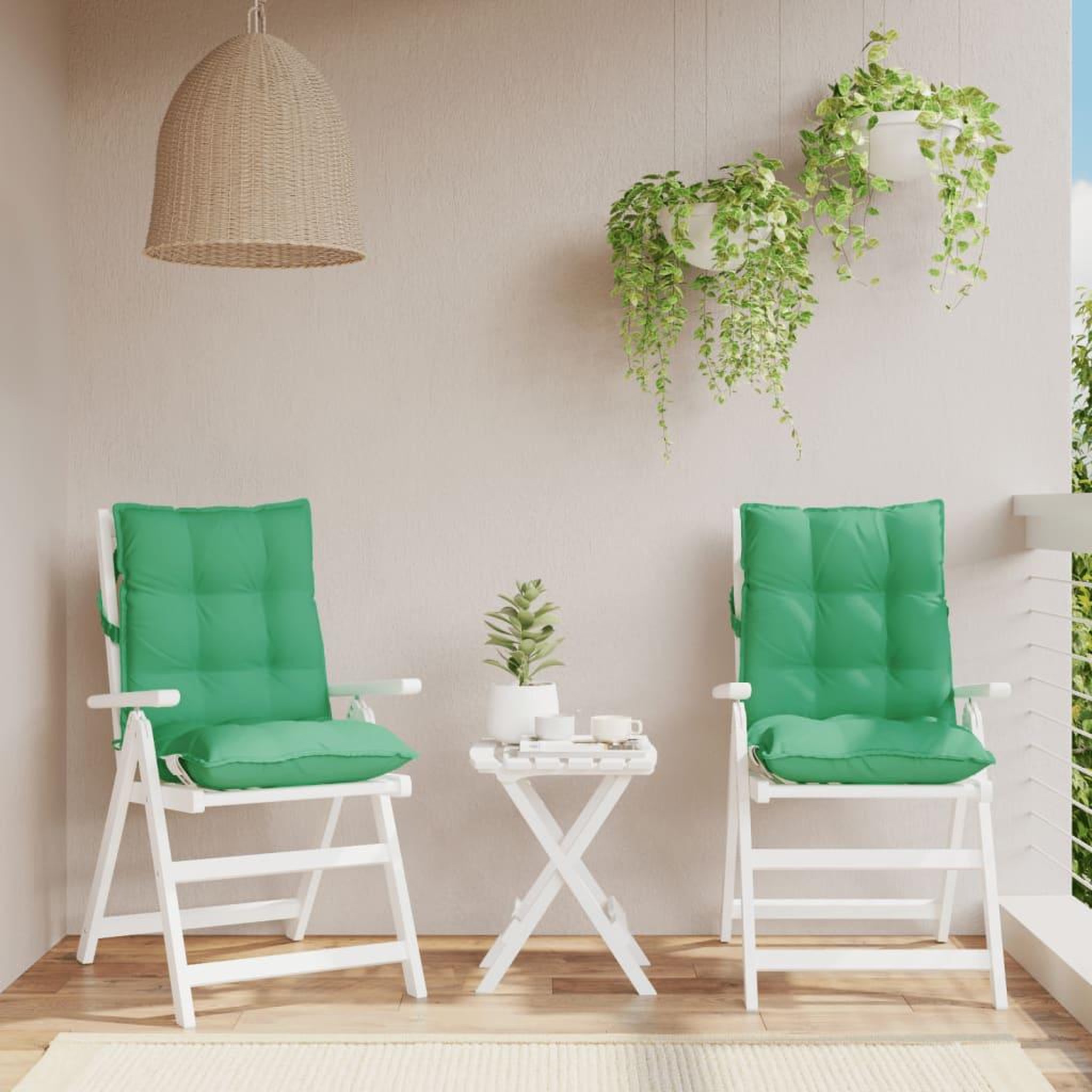 VIDAXL Coussins de chaise a dossier bas lot de 2 vert tissu oxford