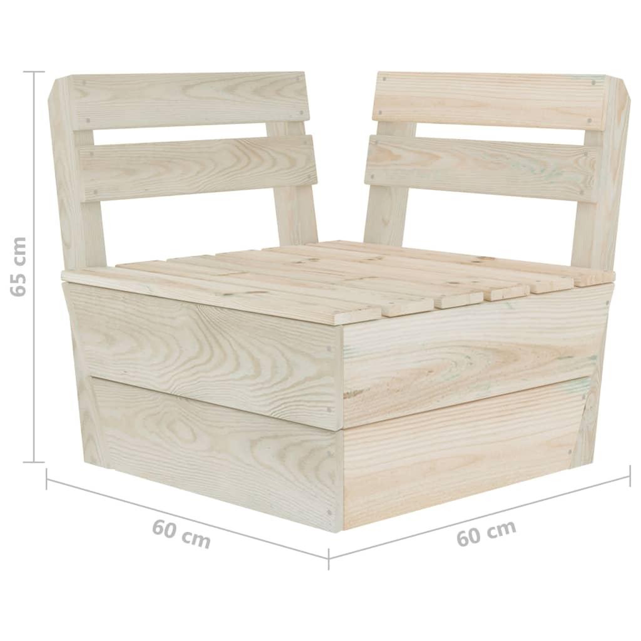 Voir la diapositive 6 : VIDAXL Salon de jardin palette 7 pcs Bois d'epicea impregne