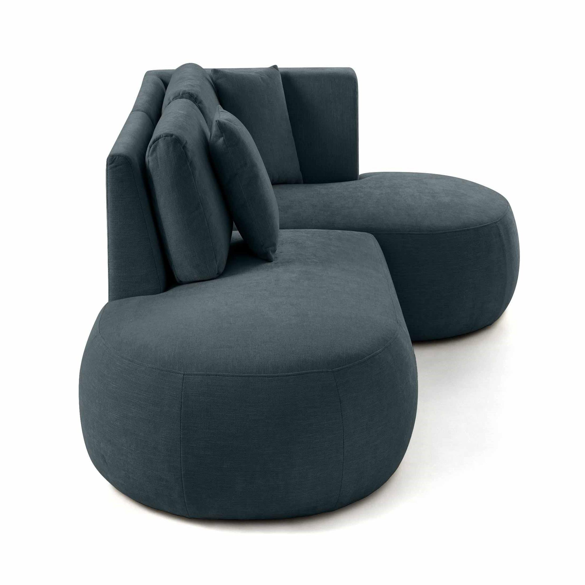 Voir la diapositive 3 : LISA DESIGN Santorini - canapé modulable d'angle droit - 4 places - en tissu texturé
