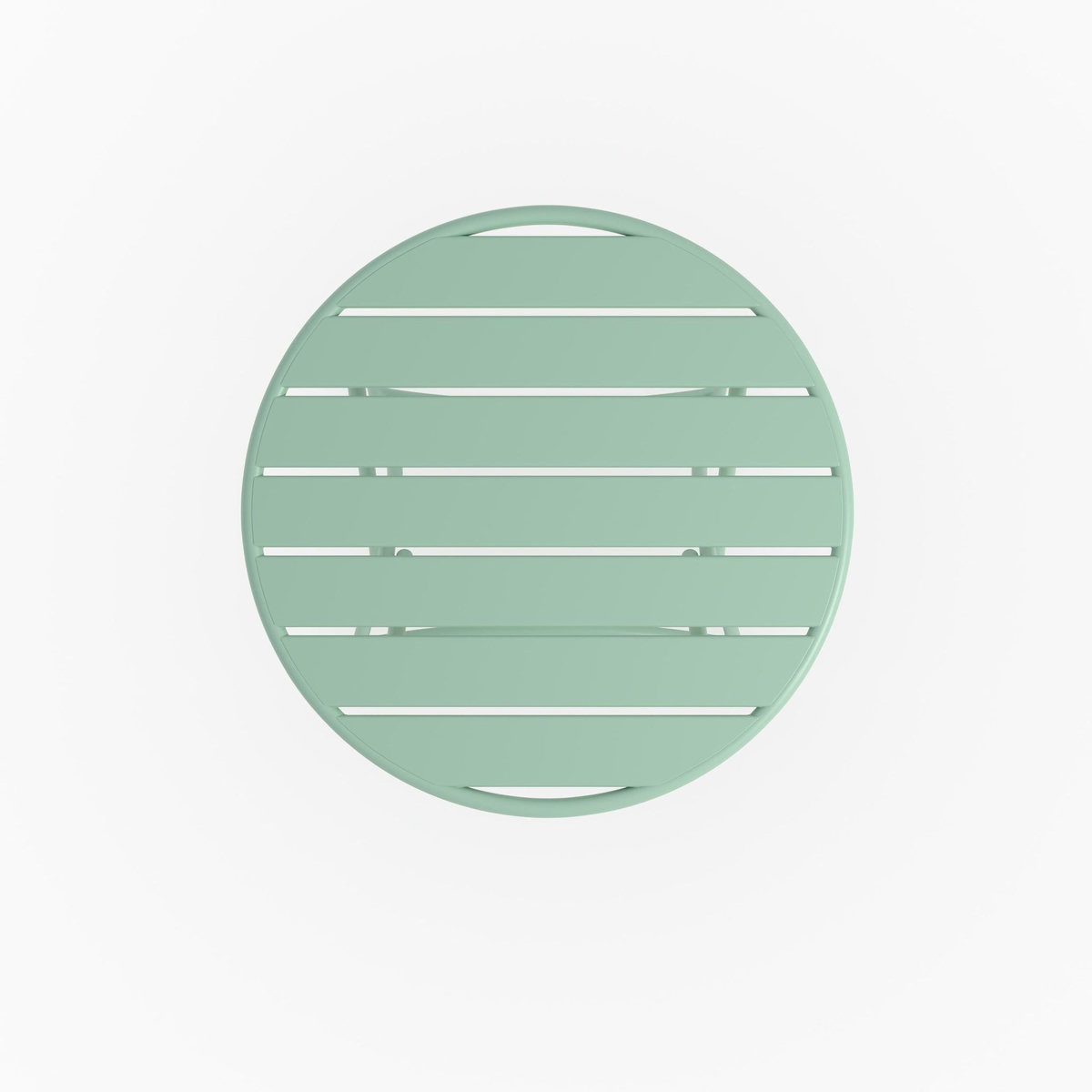 Rendez vous déco Table de jardin ronde et pliante en metal vert clair 2 personnes-Yumi