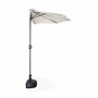 Voir la diapositive 4 : SWEEEK Parasol de balcon Ø250cm  – CALVI – Demi-parasol droit, mât central en aluminium avec manivelle d'ouverture