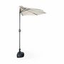 Voir la diapositive 4 : SWEEEK Parasol de balcon Ø250cm  – CALVI – Demi-parasol droit, mât central en aluminium avec manivelle d'ouverture