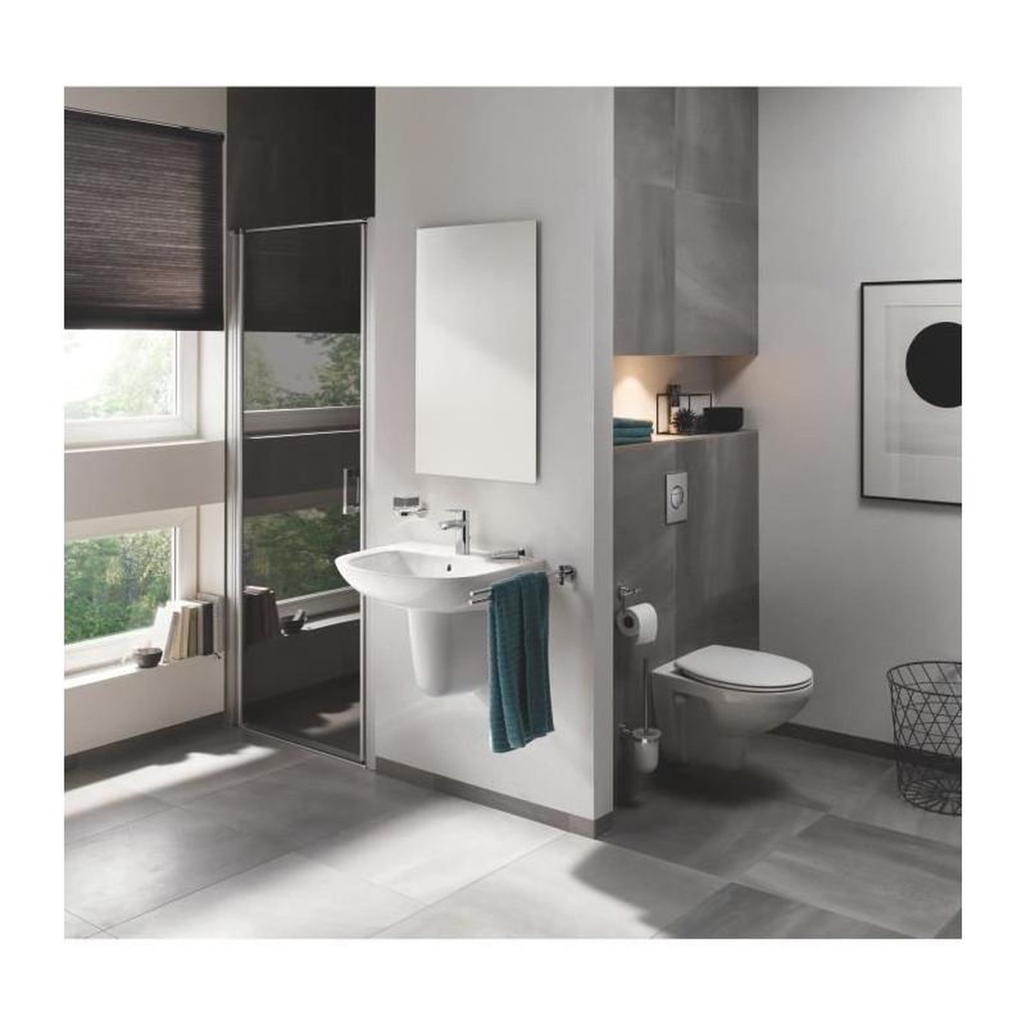 Voir la diapositive 2 : Grohe Abattant WC fermeture avec frein de chute GROHE - Bau ceramic - Blanc alpin