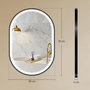 Voir la diapositive 3 : HOMCOM Miroir salle de bain LED design ovale 50 x 70 cm anti-buée dimmable tactile réglable verre trempé alu noir