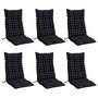 Voir la diapositive 3 : VIDAXL Coussins de chaise a dossier haut lot de 6 motif carreaux noir