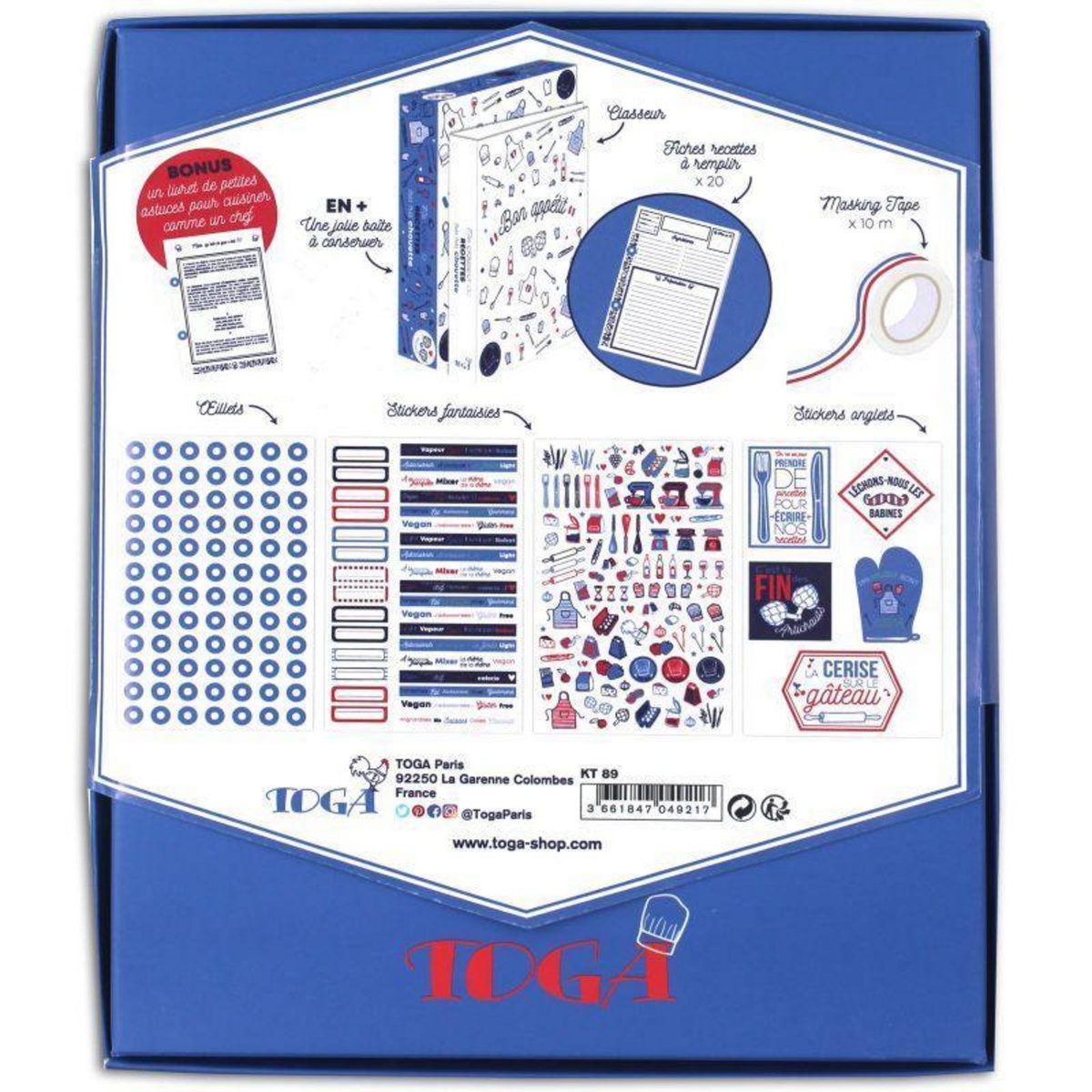 Toga Mon classeur de Recettes Frenchy - Coffret DIY