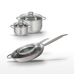 ELO Lot 2 Poêles 24/32cm & 2 Faitouts 14/24cm Elo Relief Solution