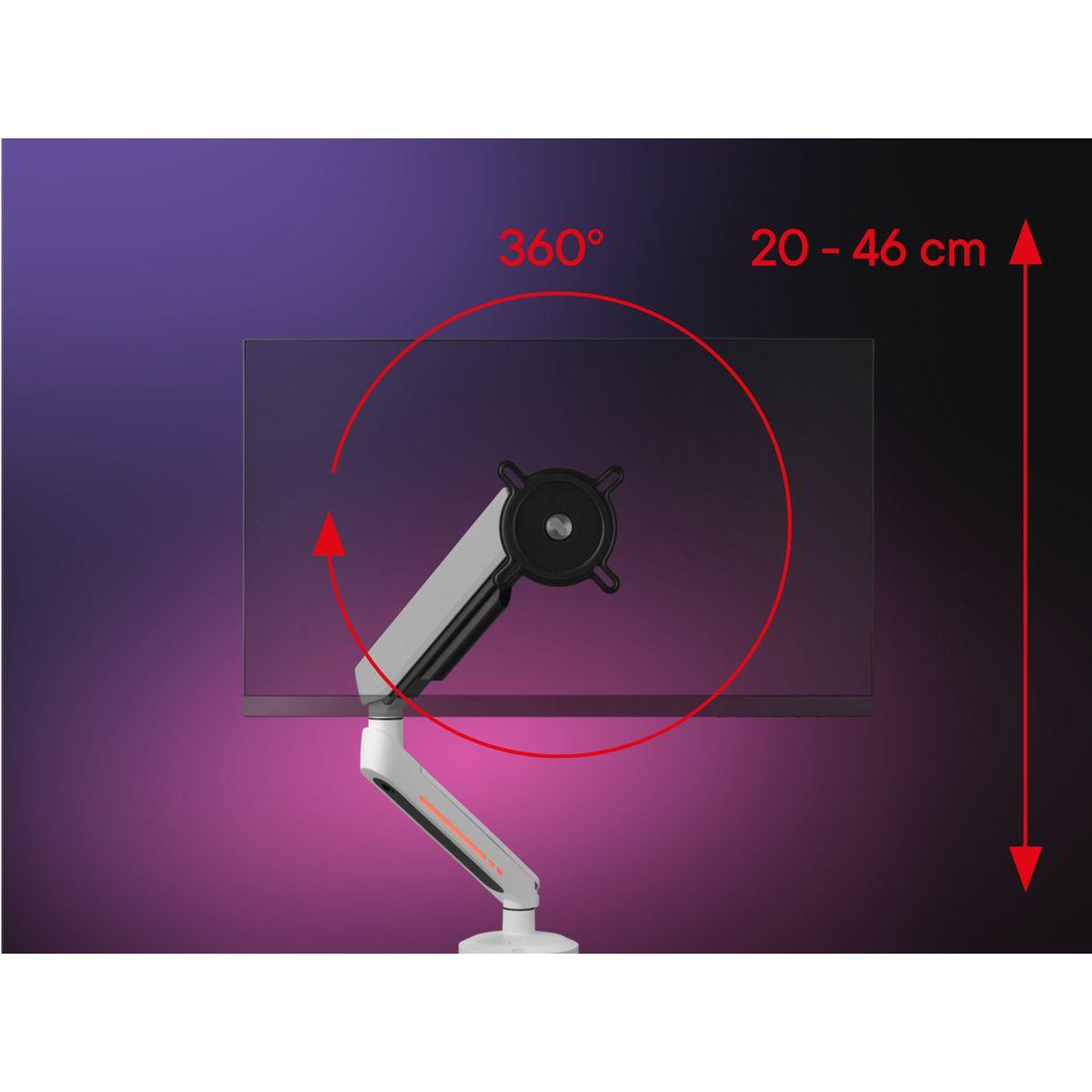 Voir la diapositive 4 : One For All Support écran pc écran 21/45'' blanc rgb inclinable