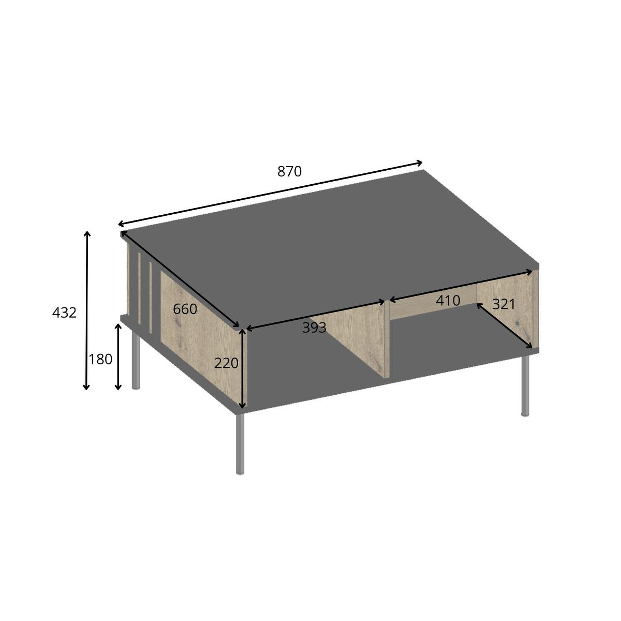 Voir la diapositive 4 : JLC KREATION Table basse moderne beige et bois irina