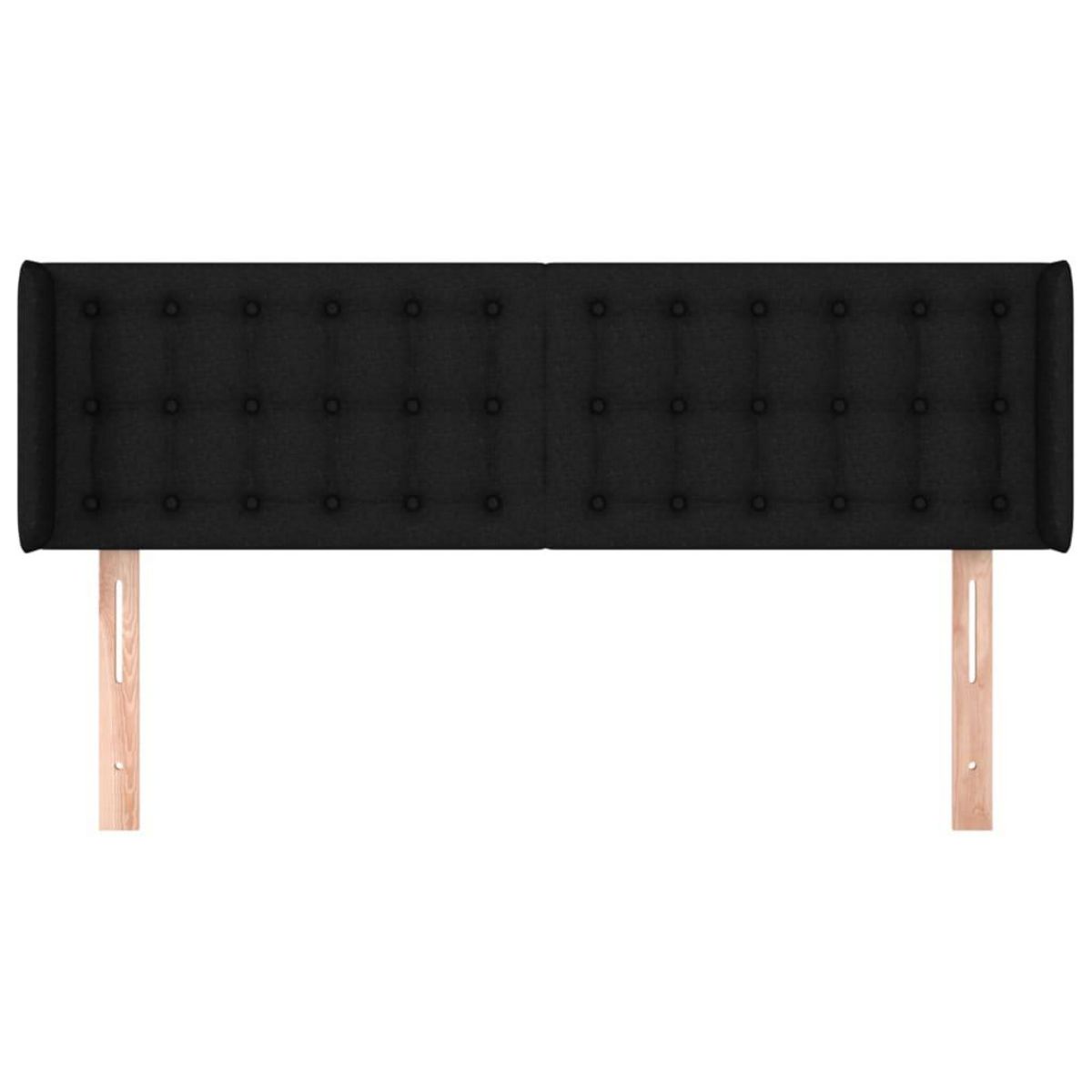 VIDAXL Tete de lit avec oreilles Noir 147x16x78/88 cm Tissu