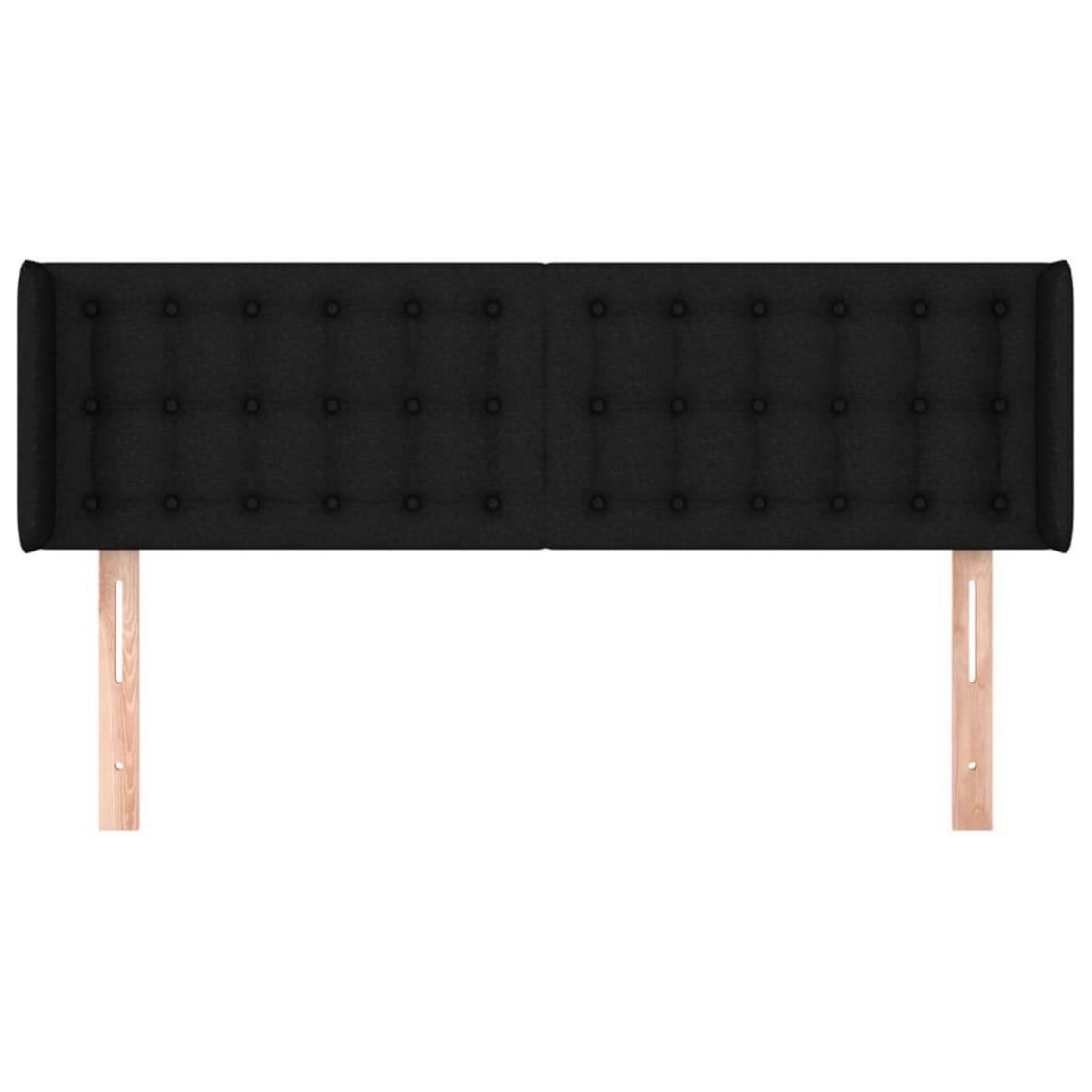 VIDAXL Tete de lit avec oreilles Noir 147x16x78/88 cm Tissu