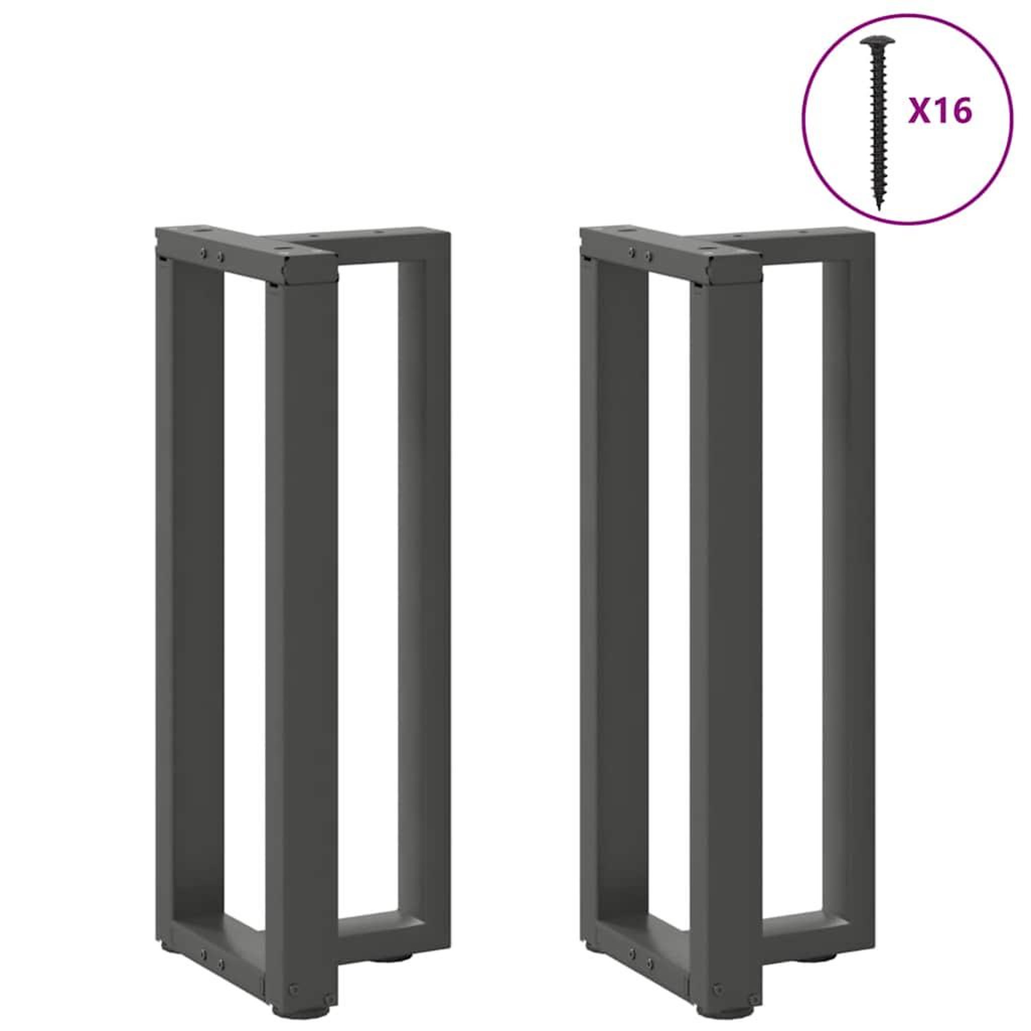 Voir la diapositive 3 : VIDAXL Pieds de table console forme de T 2 pcs 38x25x(72-73) cm acier