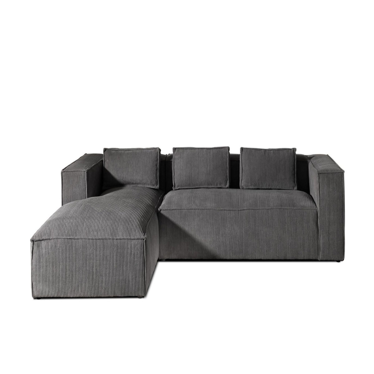 LISA DESIGN Stella - canapé d'angle - en velours côtelé - 4 places -style contemporain - gauche