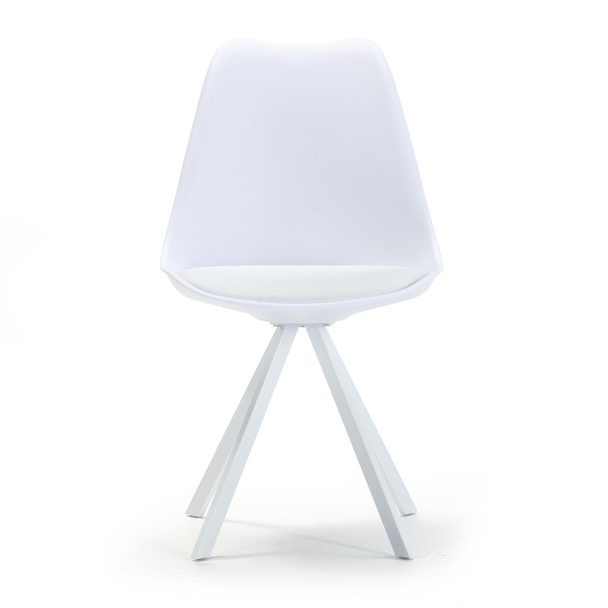 Voir la diapositive 2 : VS VENTA-STOCK Pack 2 chaises Salle à Manger Cross Style Nordique Blanc, 54 cm x 49 cm x 84 cm