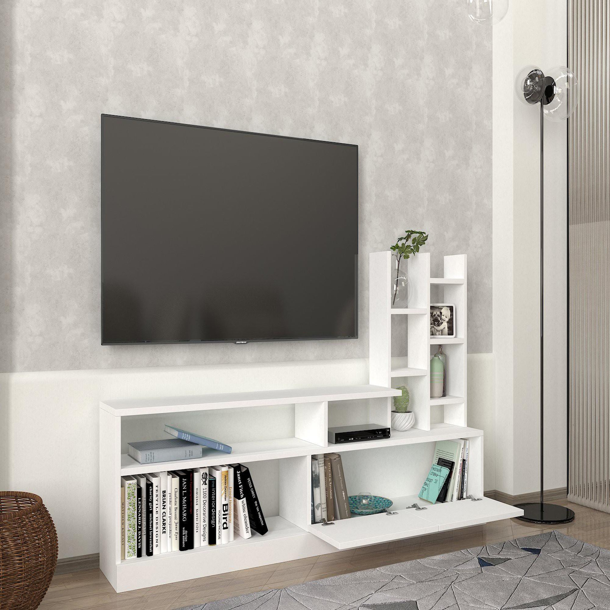 Voir la diapositive 4 : Habitat et Jardin Meuble tv en bois  dolunay  - 164 x 25 x 91 cm - blanc