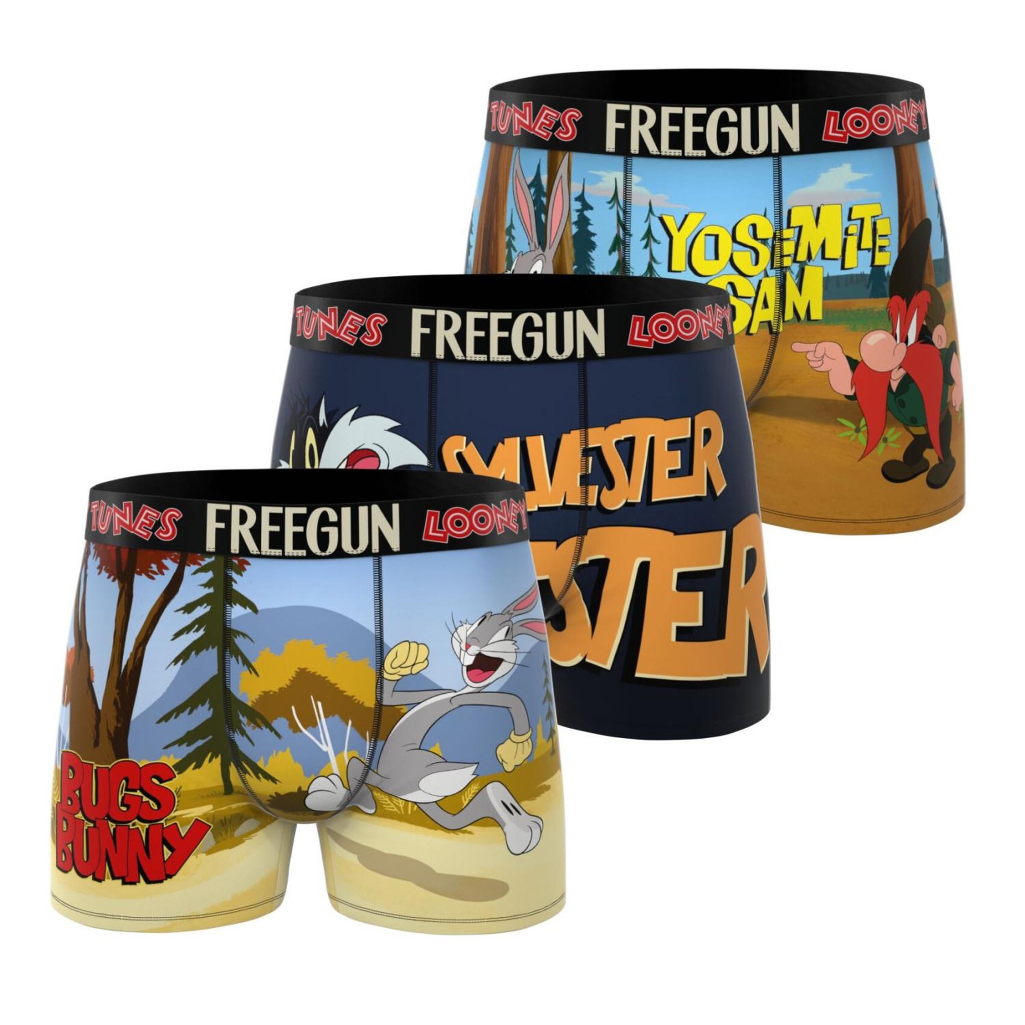FREEGUN Lot de 3 boxers junior looney tunes. Coloris disponibles : Orange