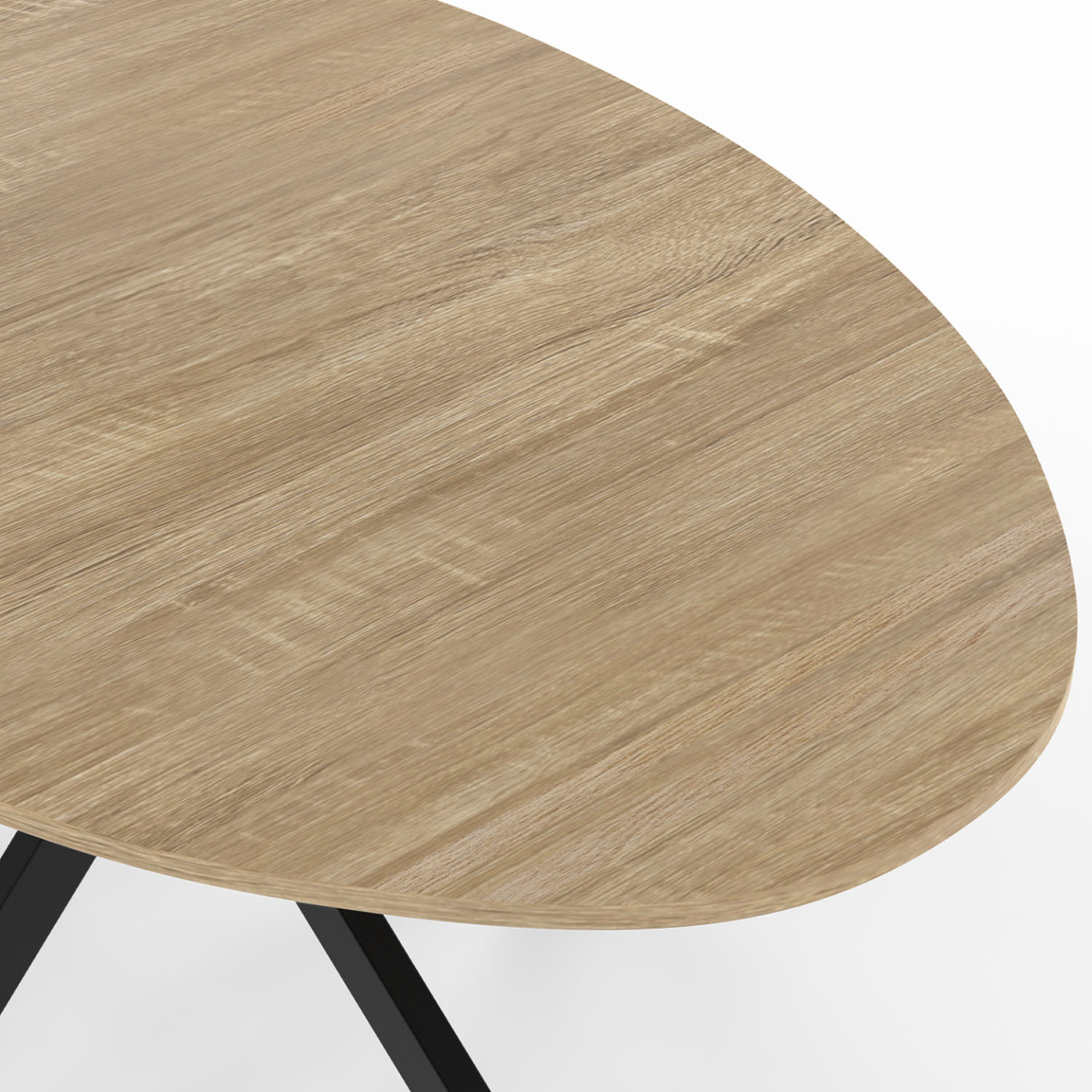 Voir la diapositive 5 : ID MARKET Table à manger ovale alix 8 personnes pied araignée bois et noir 150 cm