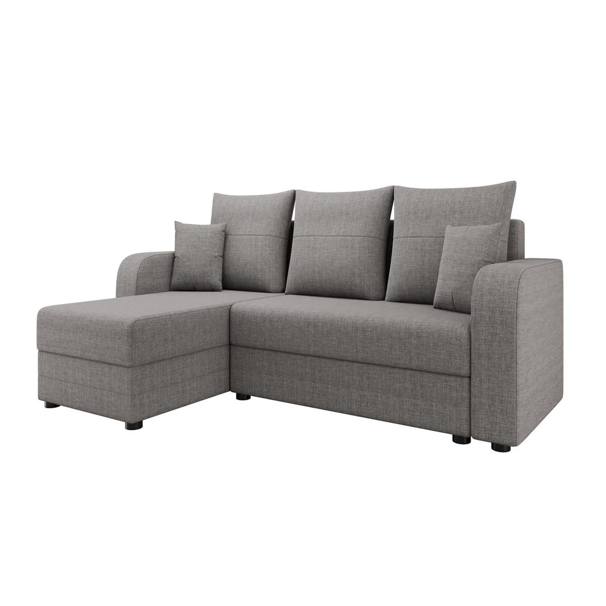 BEST MOBILIER Harvey - canapé d'angle réversible 4 places convertible avec coffre en tissu