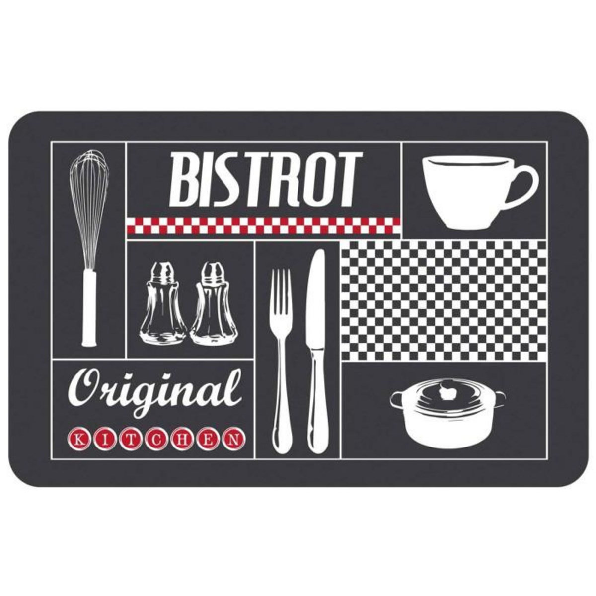 Paris Prix Set de Table Imprimé  Bistrot Original  28x44cm Noir