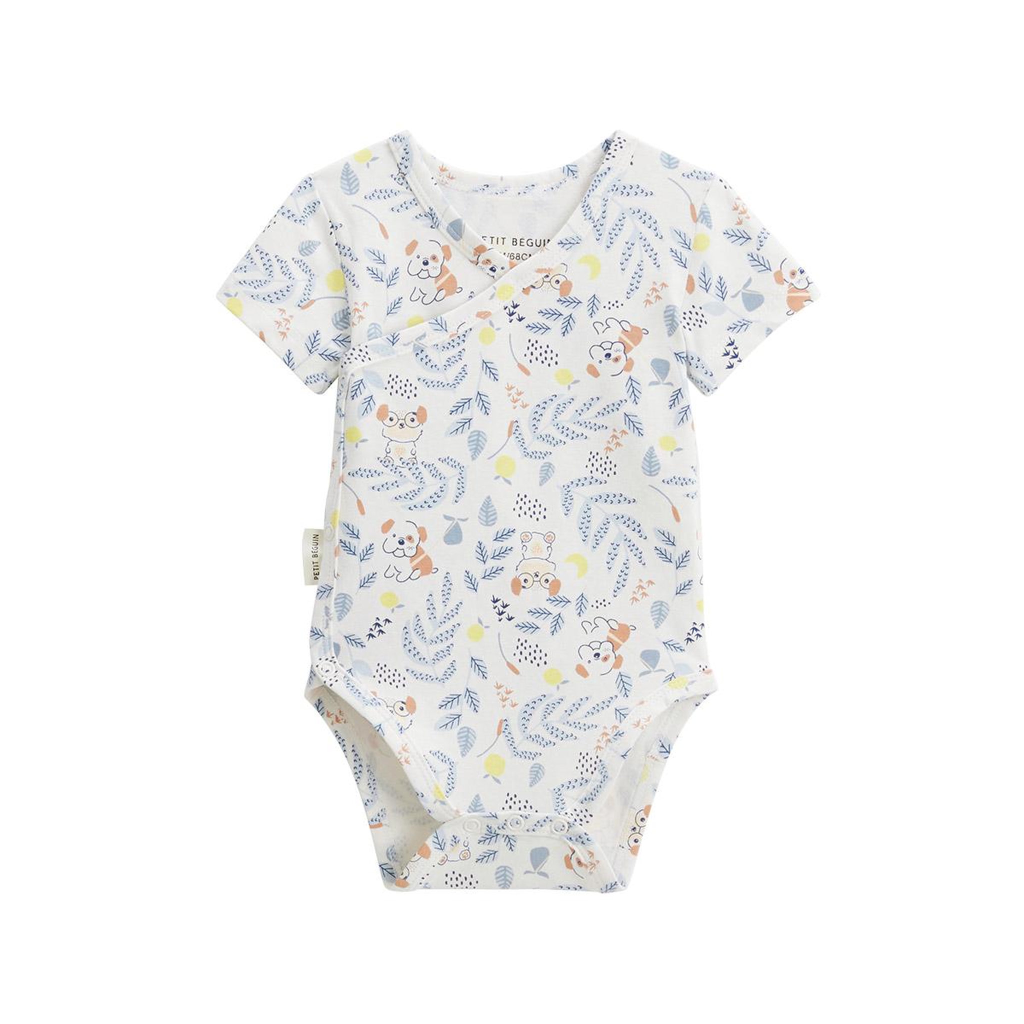 Voir la diapositive 5 : Petit Béguin Lot de 2 bodies bébé manches courtes ouverture croisée zeste d'amour