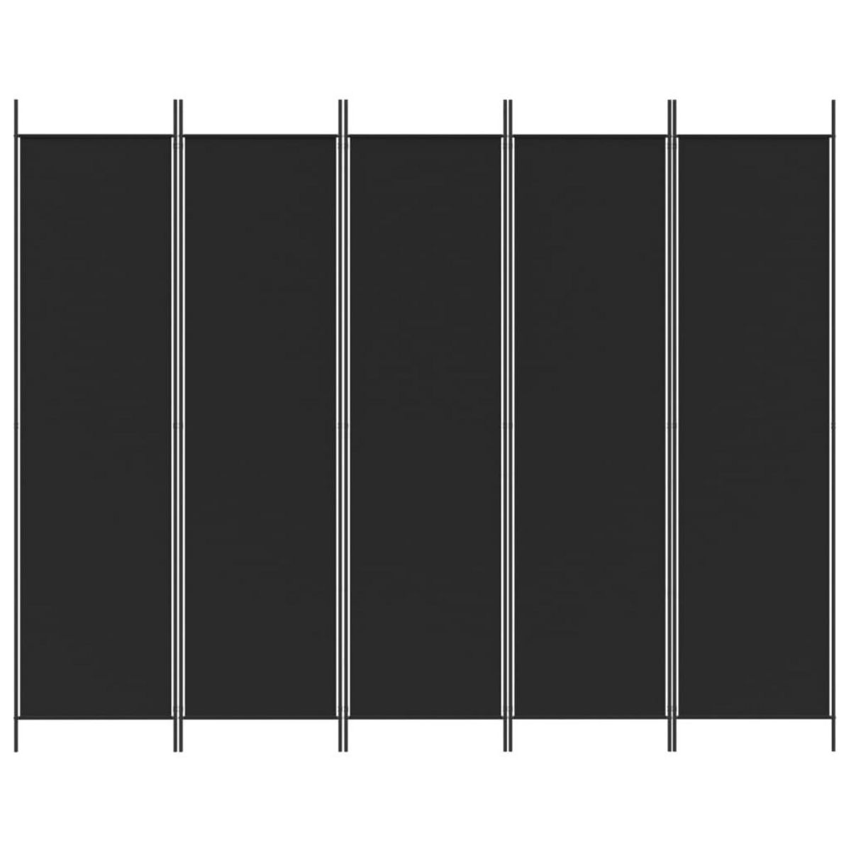 VIDAXL Cloison de separation 5 panneaux Noir 250x200 cm Tissu
