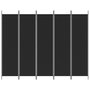Voir la diapositive 3 : VIDAXL Cloison de separation 5 panneaux Noir 250x200 cm Tissu