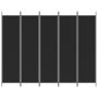 Voir la diapositive 3 : VIDAXL Cloison de separation 5 panneaux Noir 250x200 cm Tissu