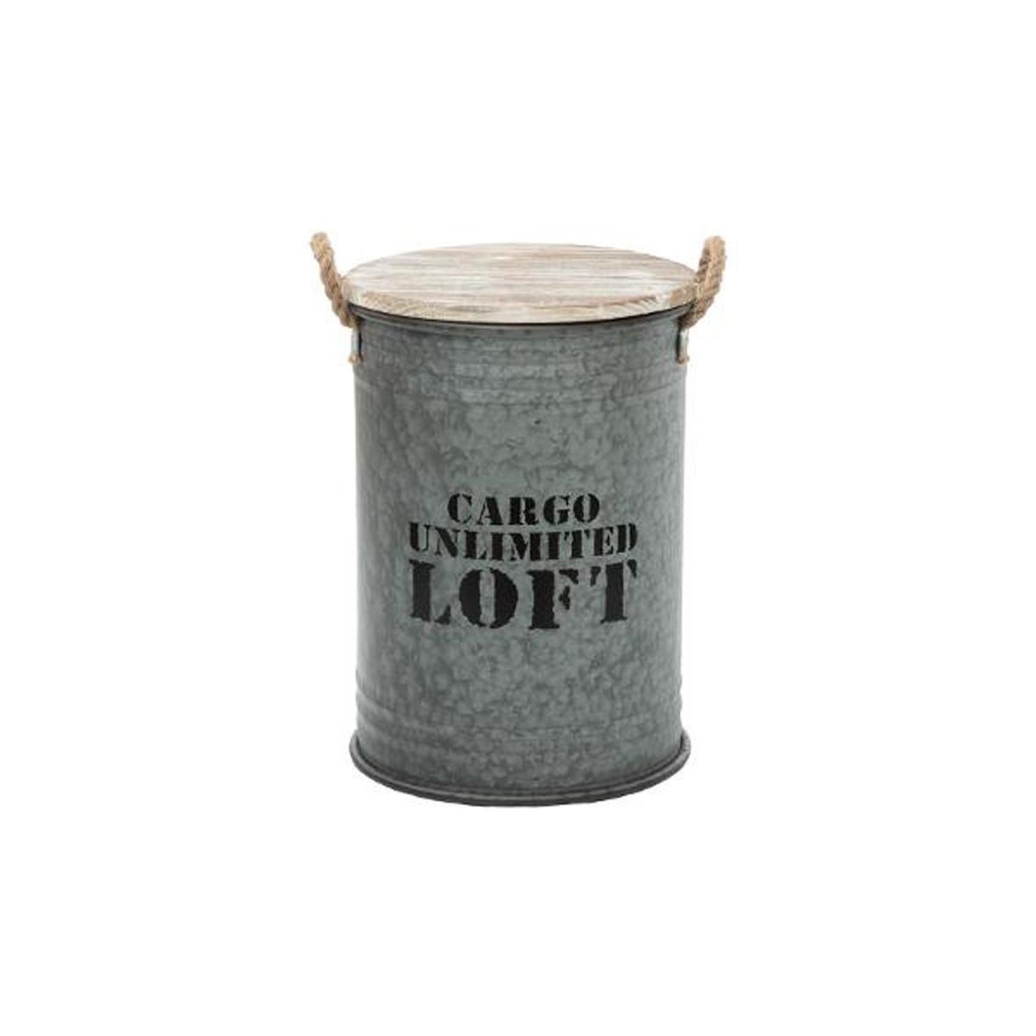 Voir la diapositive 2 : ATMOSPHERA Lot de 3 Coffres Bidon Design  Loft  51cm Gris