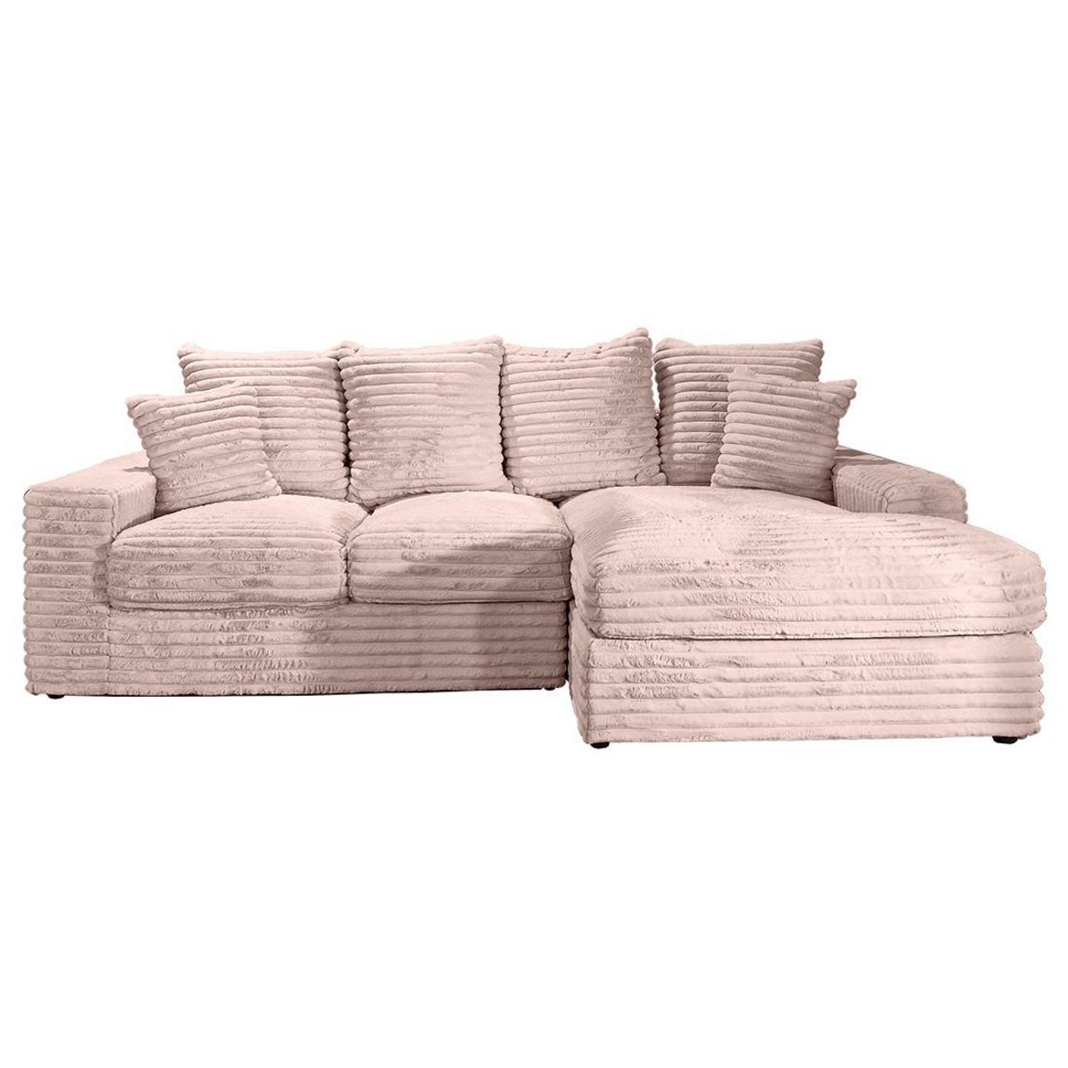 LISA DESIGN Andy - canapé d'angle droit 4 places en fausse fourrure côtelée