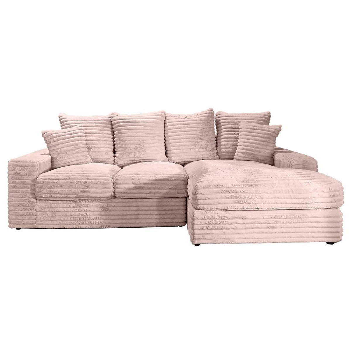 LISA DESIGN Andy - canapé d'angle droit 4 places en fausse fourrure côtelée