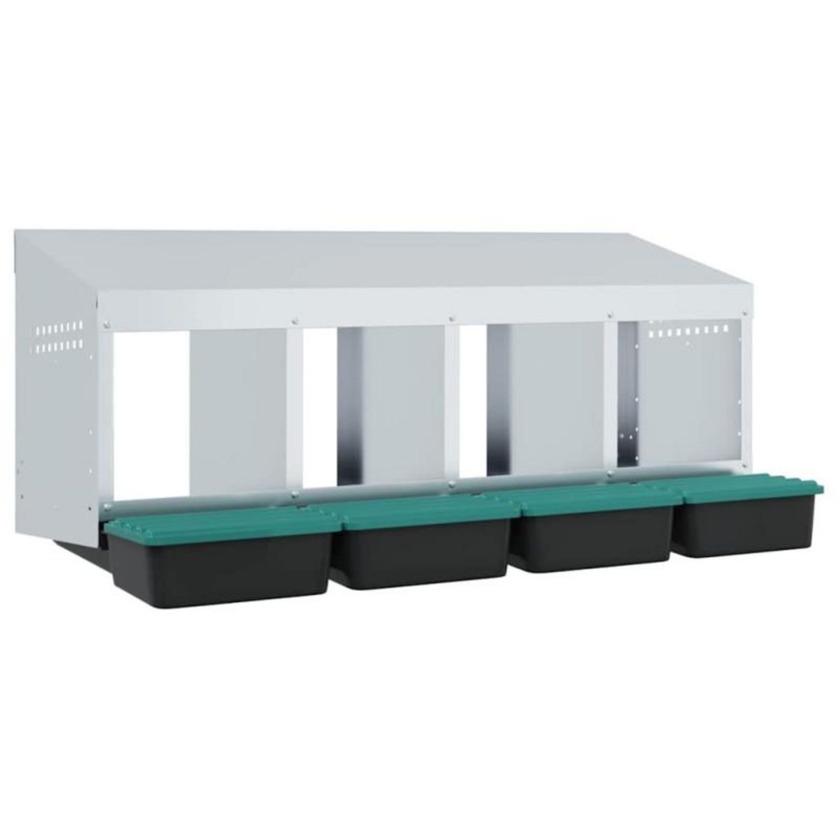 VIDAXL Nichoir à poules4 compartiments, fixation murale, acier galvanisé